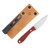 Lishen Knives Little Holston Drop Point Fixed Blade Knife Red Canvas Micarta LKLHDPREDCAN