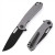 Wixco Pexston Folding Knife Black 14C28N Clip Point Blade Grey Aluminum Handle WX12-B