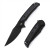 Wixco Scort Folder Black 14C28N Blade Black Aluminum W/Shredded Carbon Fiber Inlay Handle WX14-A