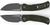 Kizer Pioneer Folder Green Micarta Handle STN WSH and Flat Brushed Gray PVD 14C28N Blade ZX-FK03M4