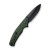 Sencut Slashkin Folding Knife Green Canvas Micarta Handle Black D2 Drop Point Blade S20066-3