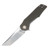 Grissom Knife and Tool Baby Zeus Linerlock Folding Knife Stonewash/OD Green Micarta GKTBZ-ODMIC-SW