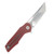 Grissom Knife and Tool Baby Zeus Linerlock Folding Knife Satin/Red Micarta GKTBZ-RMIC-SAT