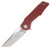 Grissom Knife and Tool Baby Zeus Linerlock Folding Knife Stonewash/Red Micarta GKTBZ-RMIC-SW