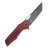 Grissom Knife and Tool Baby Zeus Linerlock Folding Knife Dark Stonewash/Red Micarta GKTBZ-RMIC-DSW