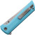 North Mountain Blade Chop 2 Button Lock Folder Sky Blue G-10 Handle Tanto Blade NMB2405SB