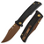 Tenable Bison Linerlock Folding Knife Rose Gold Nitro-V/Frag Patterned Black Aluminum B2108A3