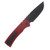 Chaves x ProTech Redencion Automatic Knife Blackwash Drop Point/Key-Milled Red Aluminum CK-1A10-1G3F-2D11