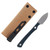 Lishen Knives Northern Scalpel Fixed Blade Blue Canvas Micarta Handle Aluminum Pins LKNECMHAP