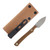  Lishen Knives Mini Northern Scalpel Fixed Bld Matte Natural Canvas Handle Brass Pins LKN HNCNHBP