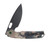 Vosteed Psyop Folder Canvas Rag Burl - Blue Current Micarta Black Elmax Blade A2235