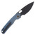 Vosteed Psyop Top Linerlock Folding Knife (Black SW Elmax Blue Ti) A2205