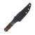 Half Face Blades Combat Filet Fixed Blade Desert Ironwood, Black G10 and Copper Pin Striping, Buckeye Burl Split, Mosaic Pins, Copper Lanyard Pin, Textured Grip Acid Etch Blade HFCFDICPPS