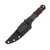 Half Face Blades Combat Filet Fixed Blade Desert Ironwood, Black G10 and Copper Pin Striping, Buckeye Burl Split, Mosaic Pins, Copper Lanyard Pin, Textured Grip Acid Etch Blade HFCFDICPPS