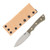 Lishen Knives Little Canuck Fixed Blade Matte Green Canvas Micarta Handle Brass Pins LKLCMGCM