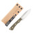 Lishen Knives Little Canuck Fixed Blade Matte Green Canvas Micarta Handle Brass Pins LKLCMGCM