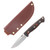Lishen Knives Dakota Fixed Blade Ember Glow Dymalux Handle Mosaic Pins Red Liner LKDAKEMGLDYM