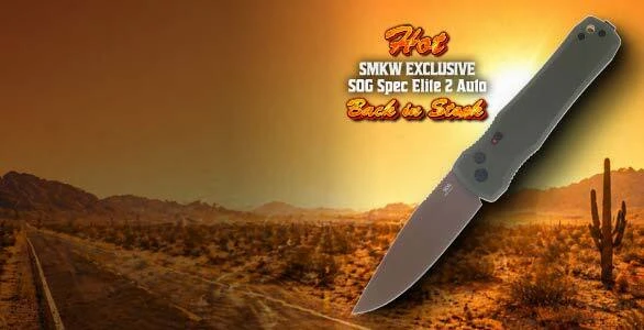 Back in Stock Exclusive SOG Auto Spec Elite 2 Desert Warrior
