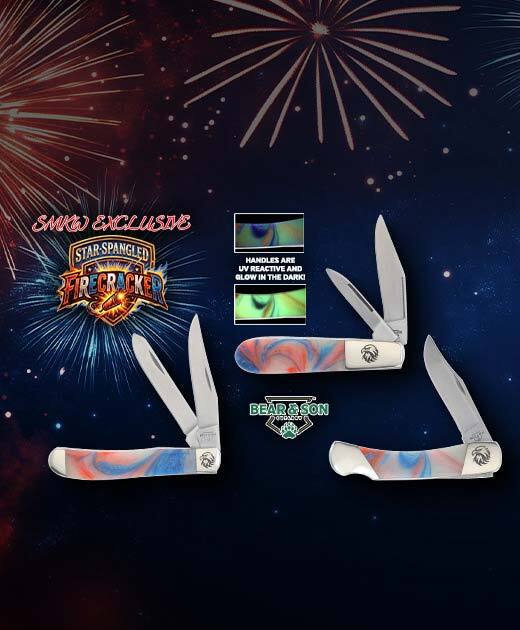 SMKW Exclusive Bear Star Spangled Firecracker Pocketknives 