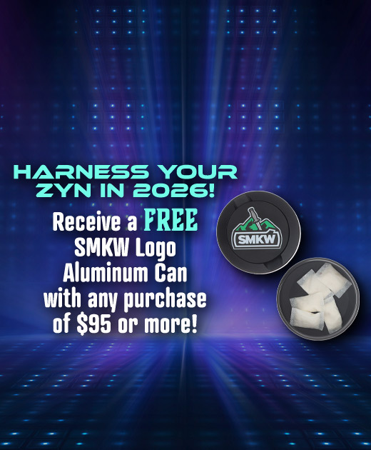 Get a SMKW Logo ZYN Can with purchases of $95 or more.