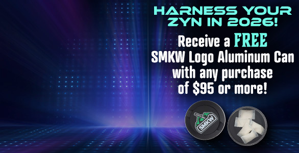 Get a SMKW Logo ZYN Can with purchases of $95 or more.