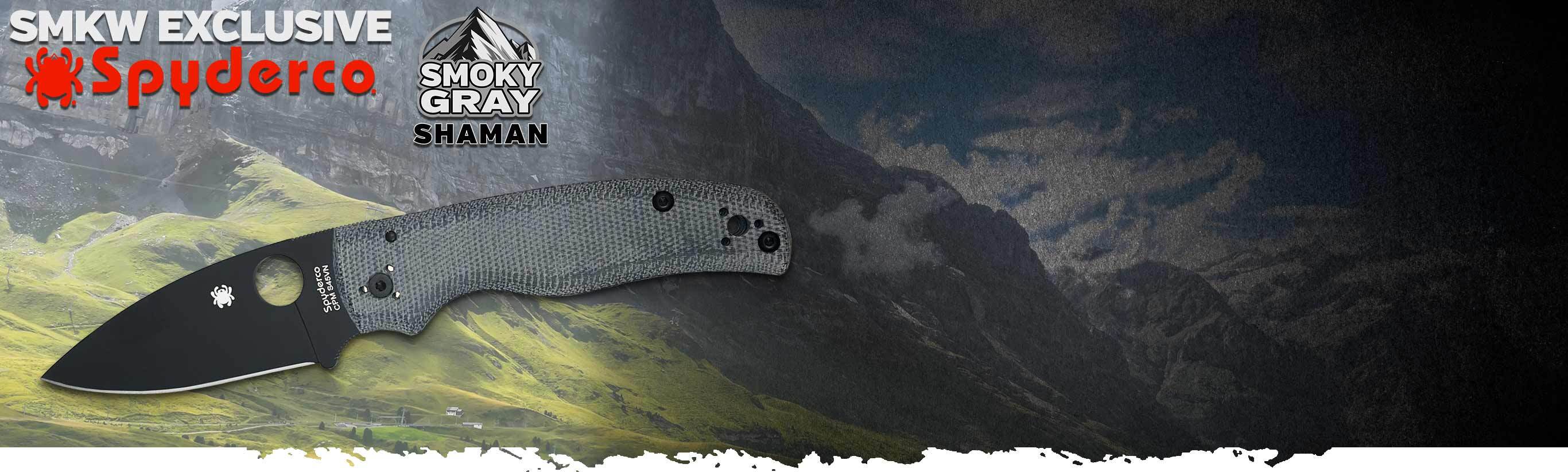 New! Spyderco Exclusive Smoky Gray Shaman