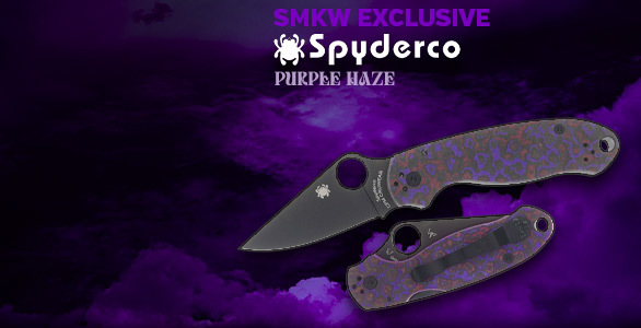 NEW SMKW Exclusive Spyderco Para 3 Purple Haze Fat Carbon