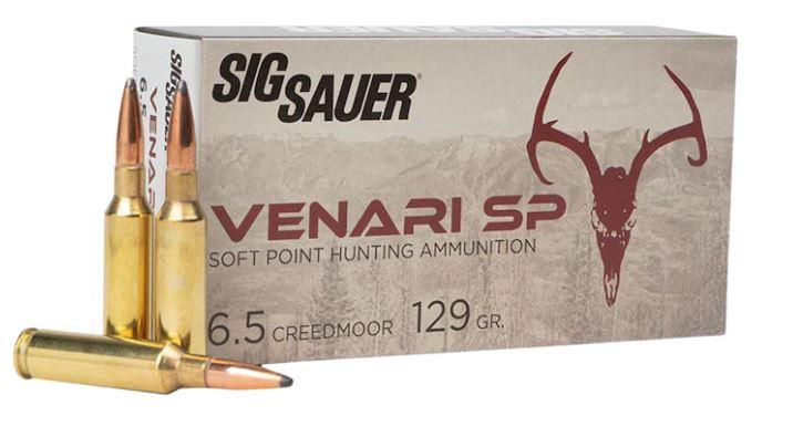 Sig Sauer Venari 6.5 Creedmoor Soft Point 129gr Ammo 20rd Box V65CMSP129-20 View 1