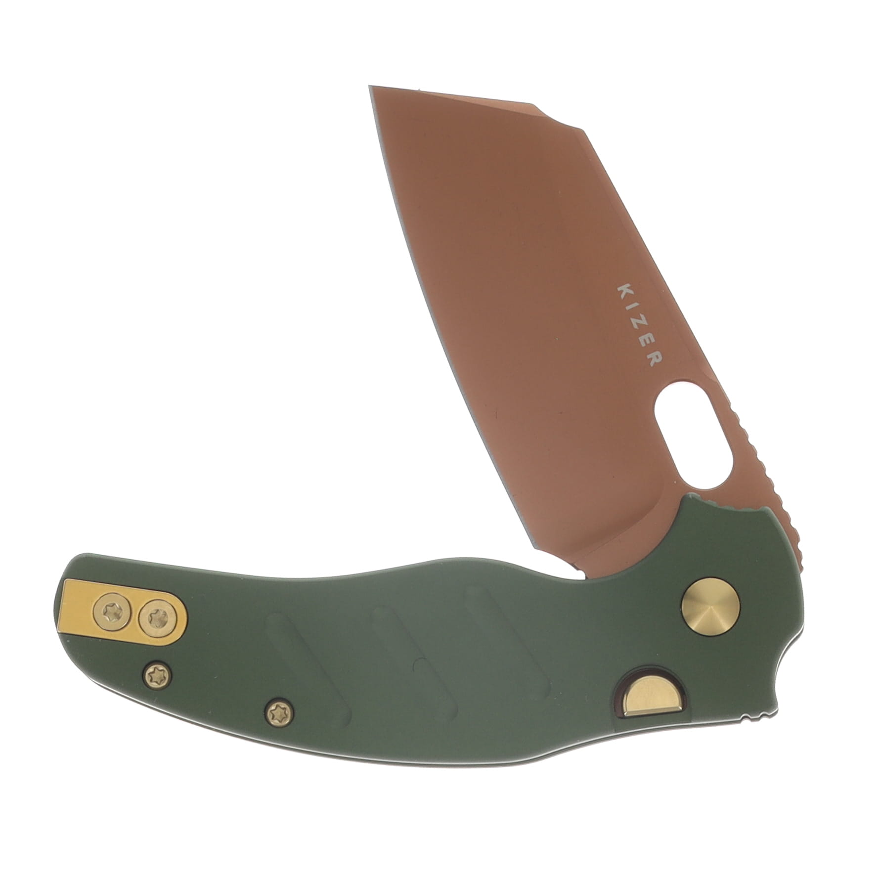 Kizer SMKW Exclusive The Grunt Sheepdog Folder Green AL Handle