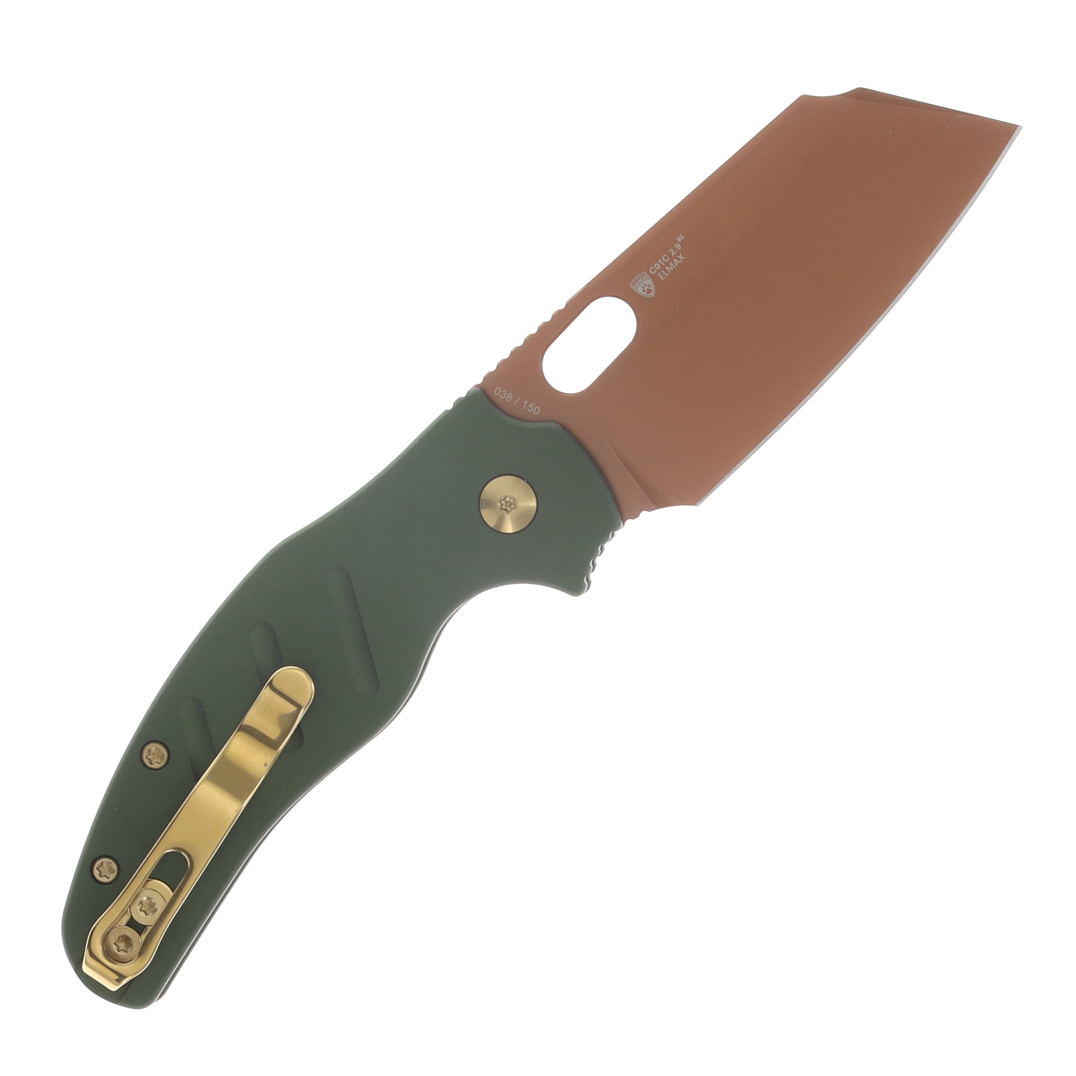 Kizer SMKW Exclusive The Grunt Sheepdog Folder Green AL Handle