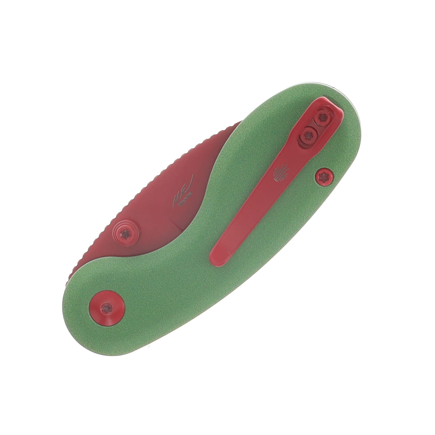 Kizer SMKW Exclusive Chili Pepper Microbe Folder Bright Green G-10 Handle Red Spray Painted 10V Blade V2742E2 View 5