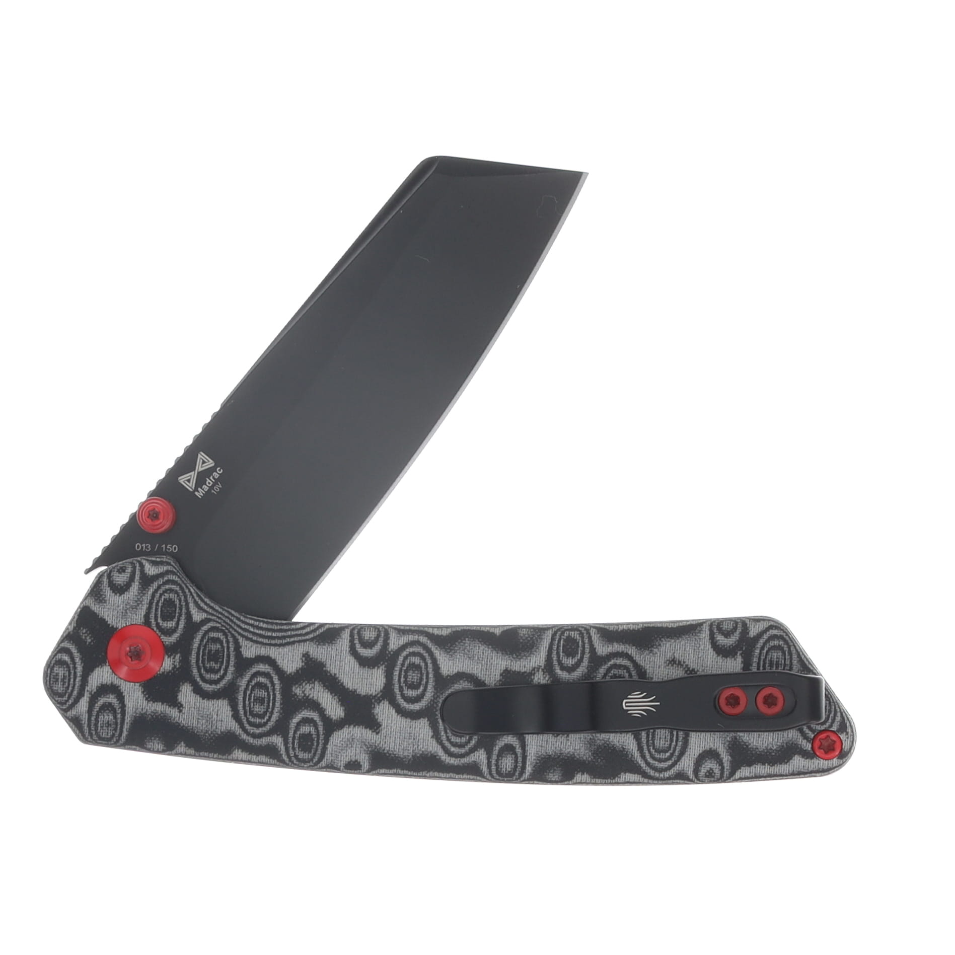 Kizer SMKW Exclusive Smooth Moves Madrac Folder Blk Micarta W/Vortex Pattern V3693E4 View 4