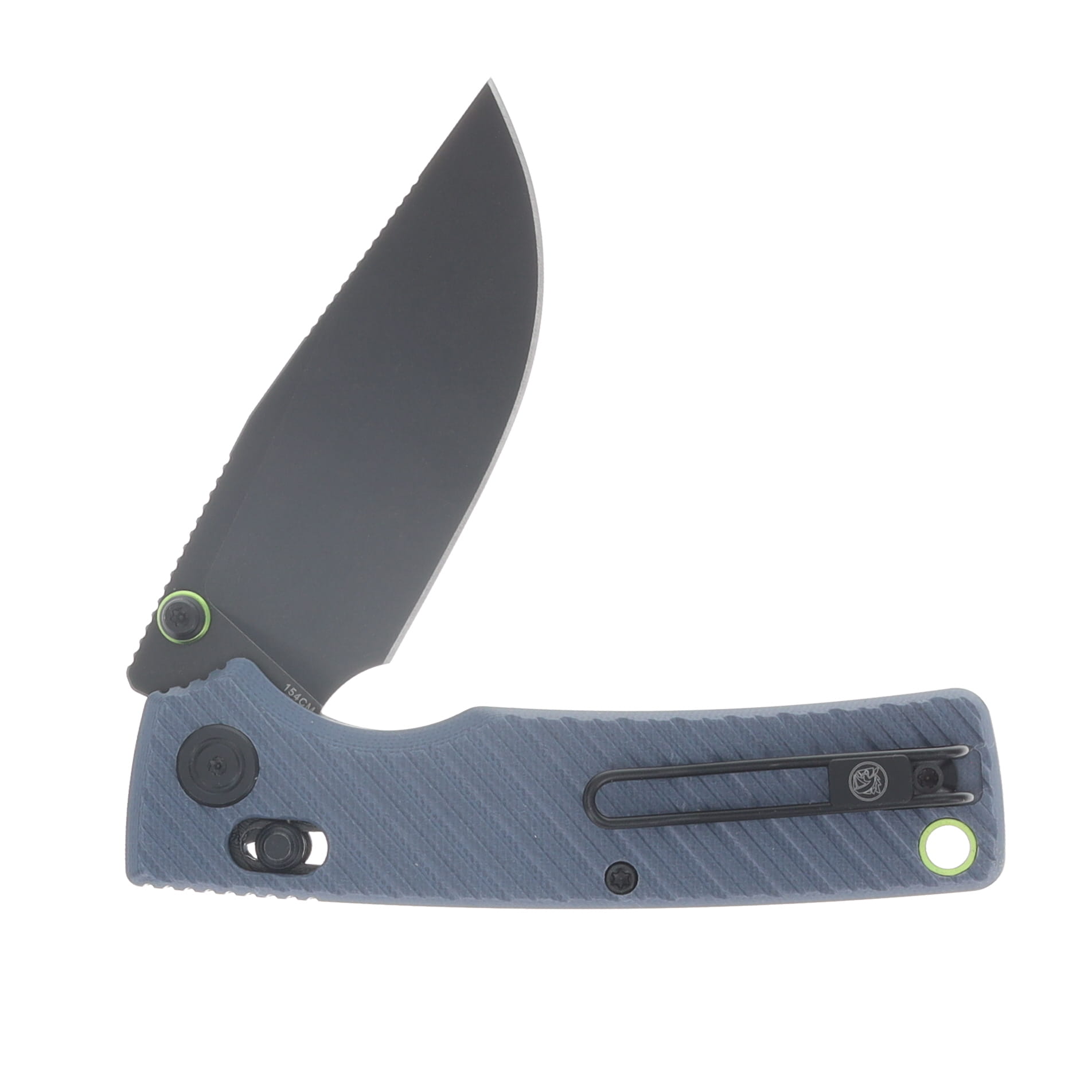 Vosteed Porcupine Modswap Folder Black Stonewash 154CM Blade Blue G10 Handle A3102 View 4
