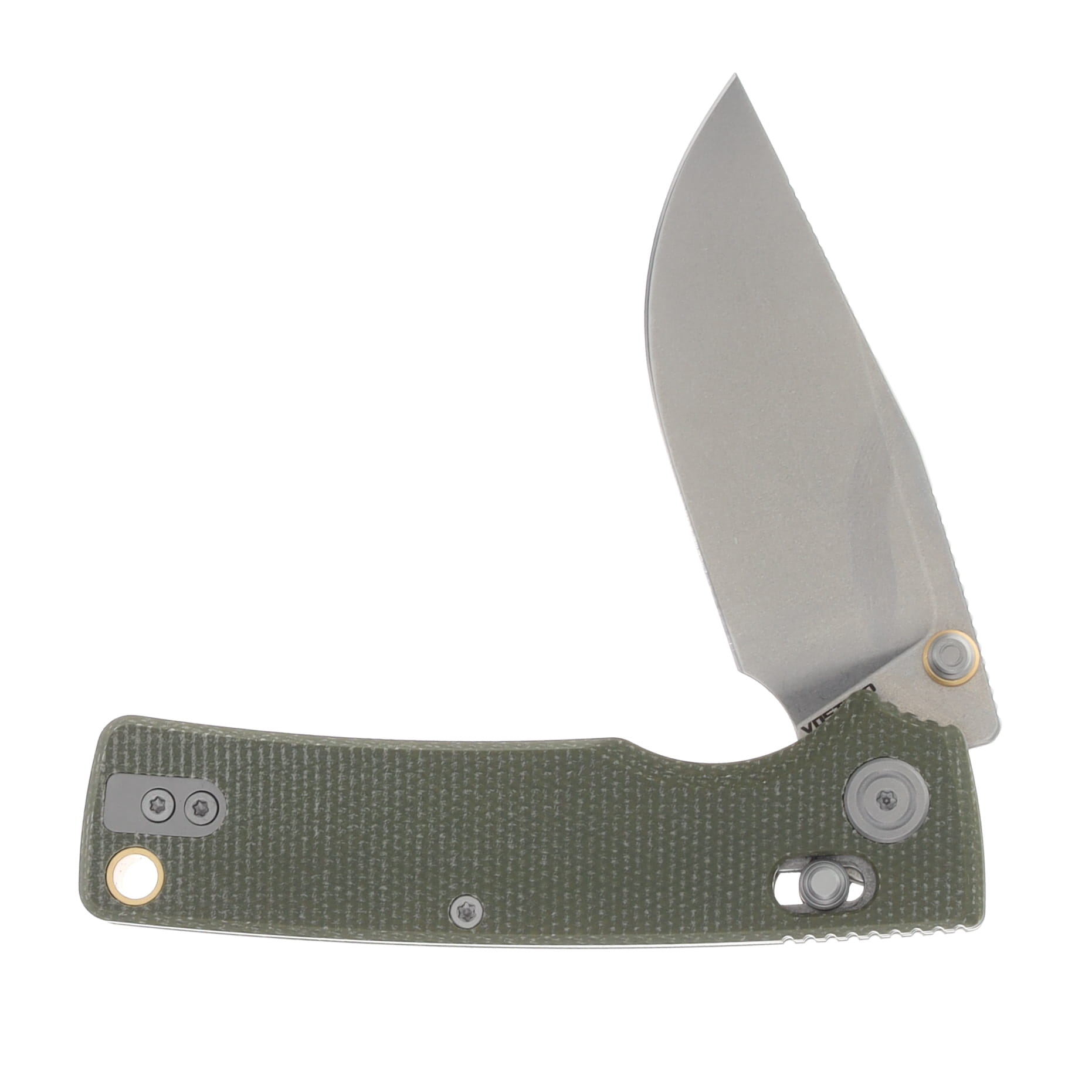 Vosteed Porcupine Modswap Folder Stonewash 154CM Blade Green Micarta Handle A3104 View 3
