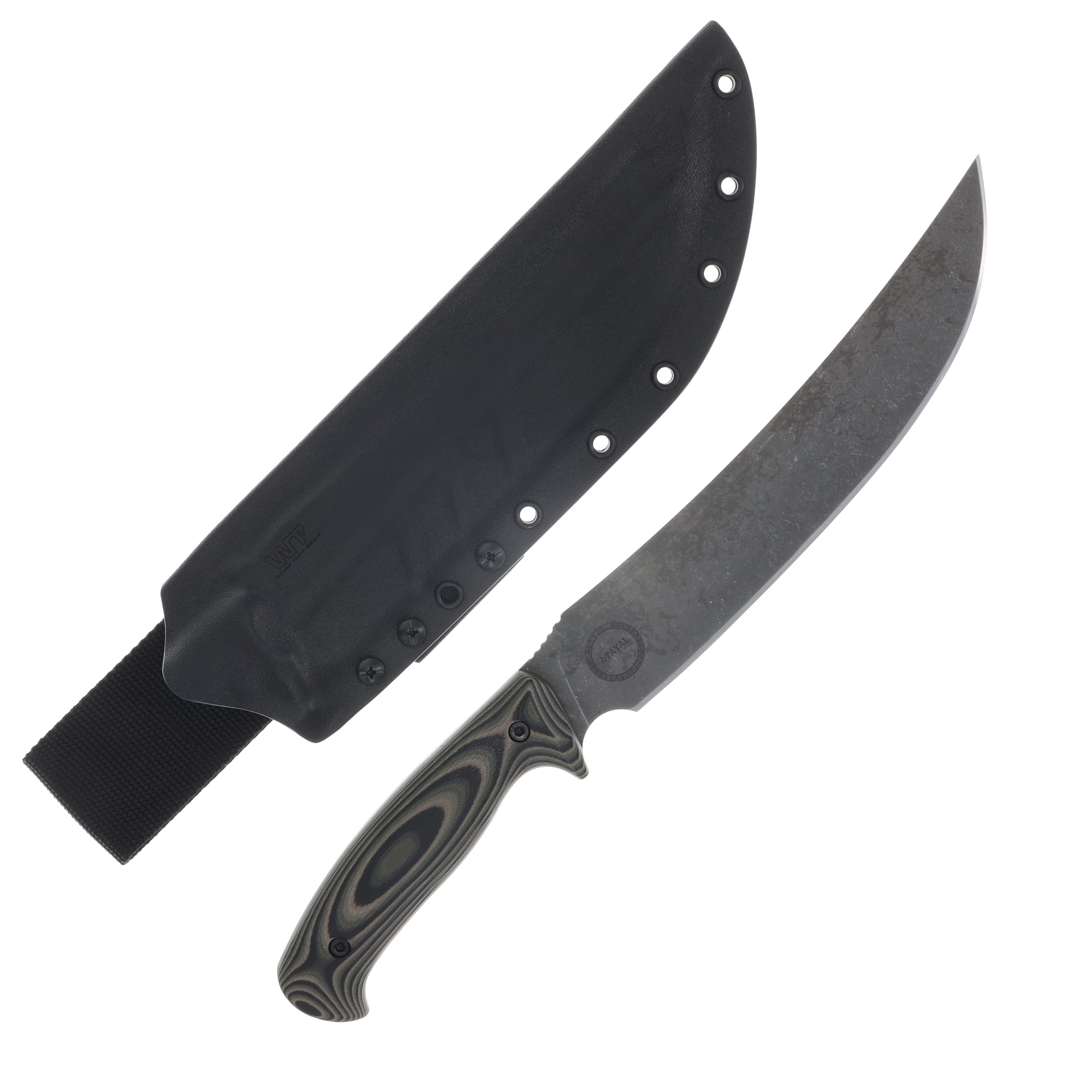 Work Tuff Gear Atayal-C Fixed Knife Jungle Camo Handle APO Washed SK85 Blade SK85-APOJCB View 2