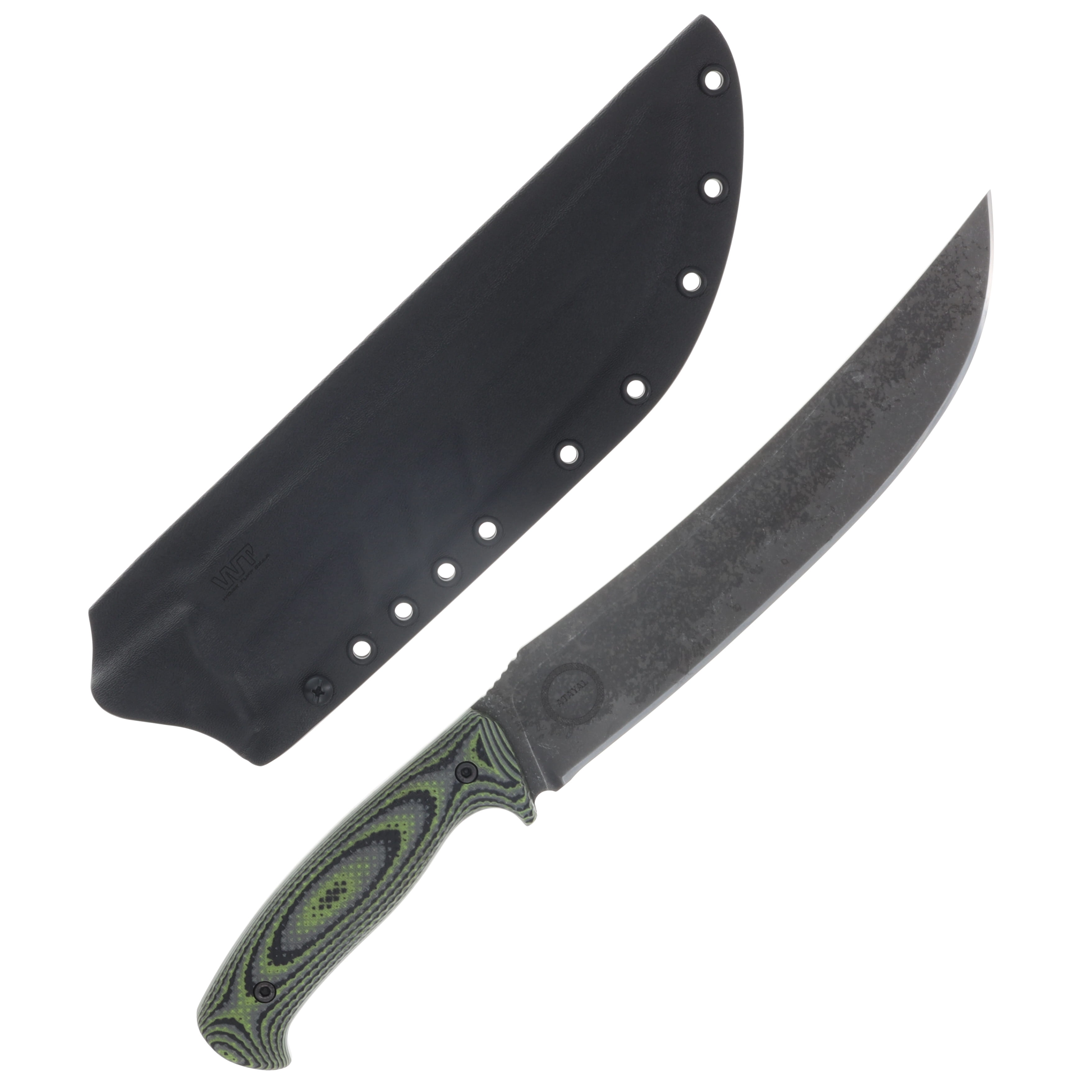Work Tuff Gear Atayal-NC Fixed Knife Zombie Camo Gator Handle APO Washed SK85 Blade SK85-APOZCB View 2
