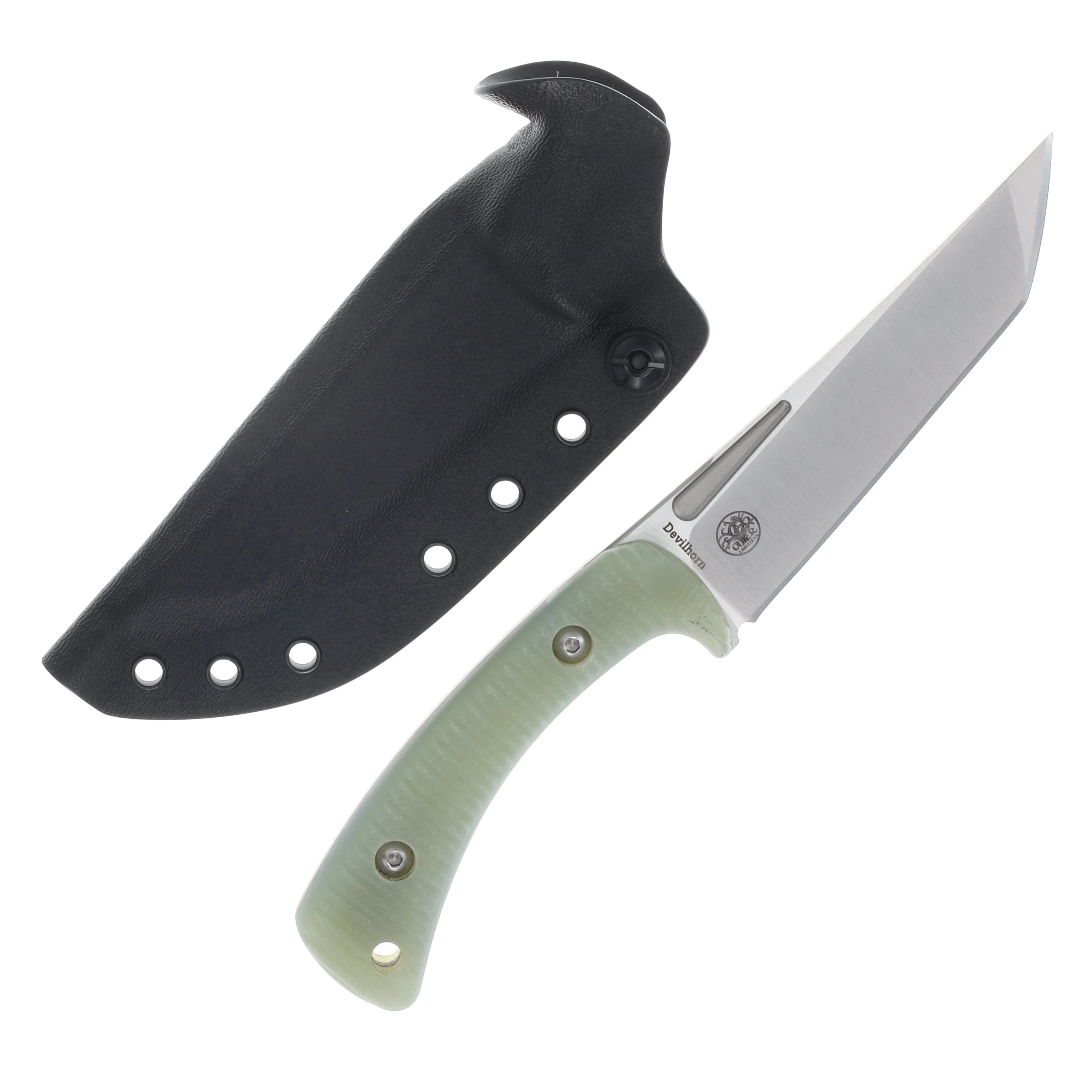 Work Tuff Gear Devilhorn Fixed Knife Natural Jade Green G-10 Handle Satin AEB-L Blade AEBL-SNJG10B View 2