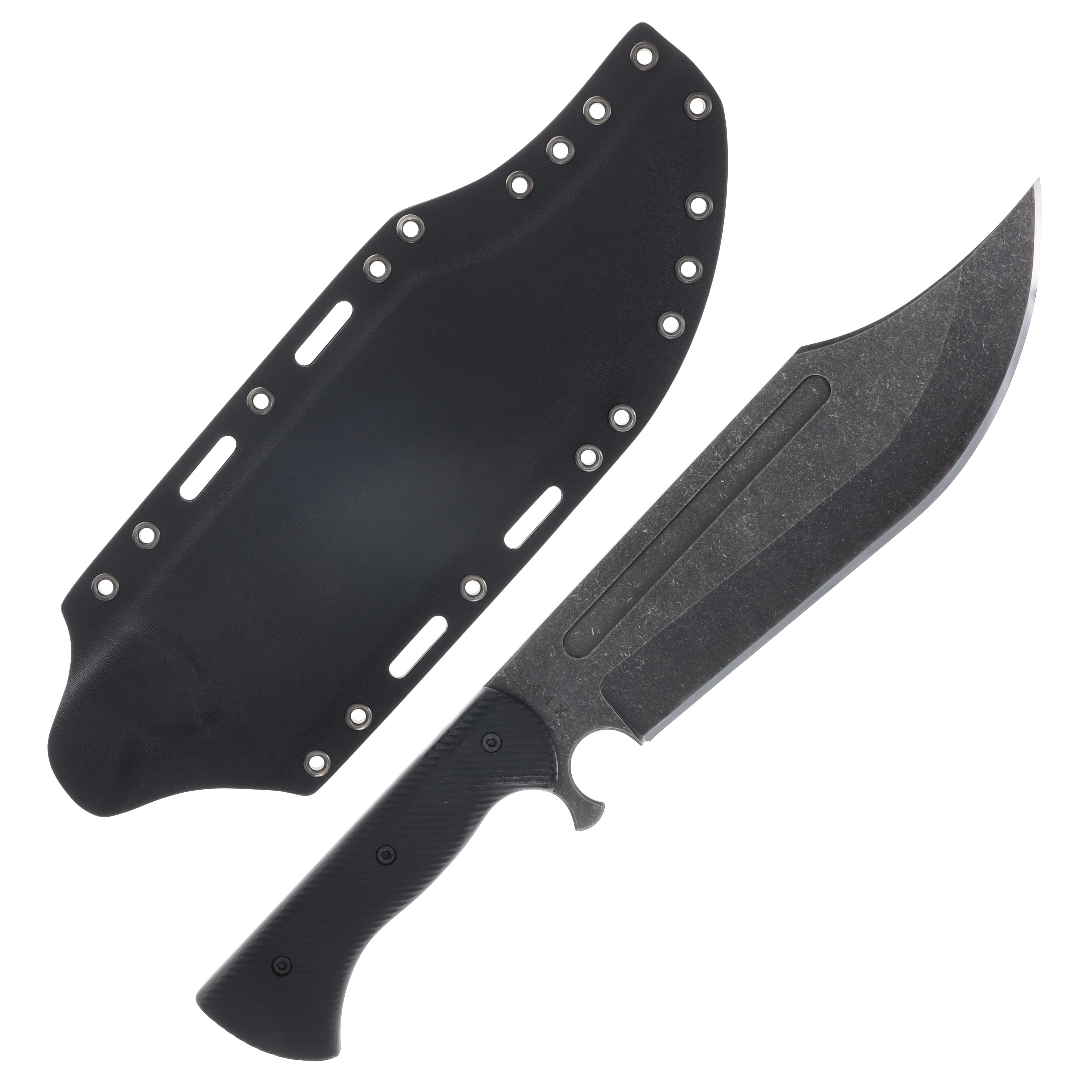 Work Tuff Gear V-44X Bowie Black Textured Grip Handle Dark Washed SK85 Blade SK85-DWBB View 2