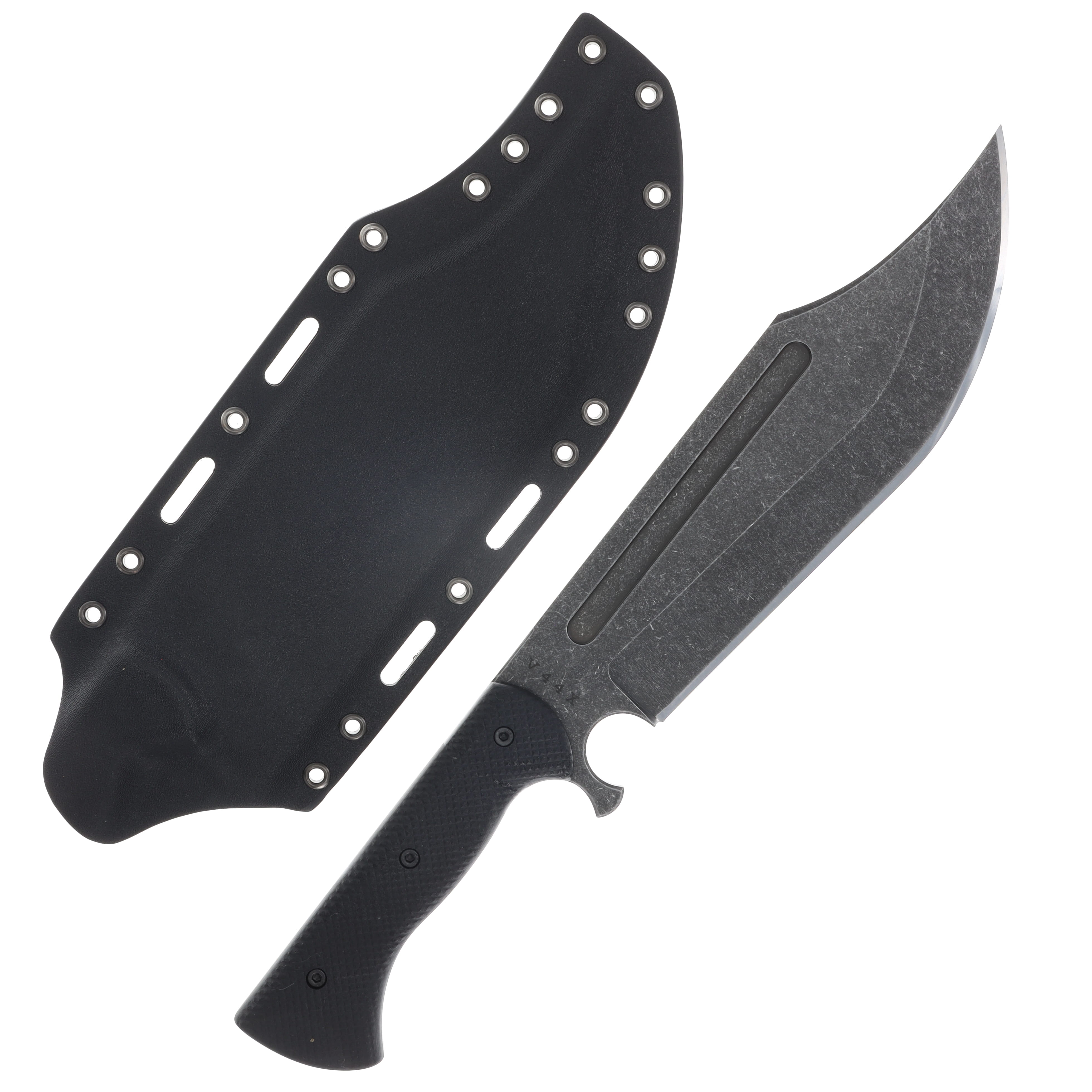 Work Tuff Gear V-44X Bowie Black Gator Grip Handle Dark Washed SK85 Blade SK85-DWBGB View 2