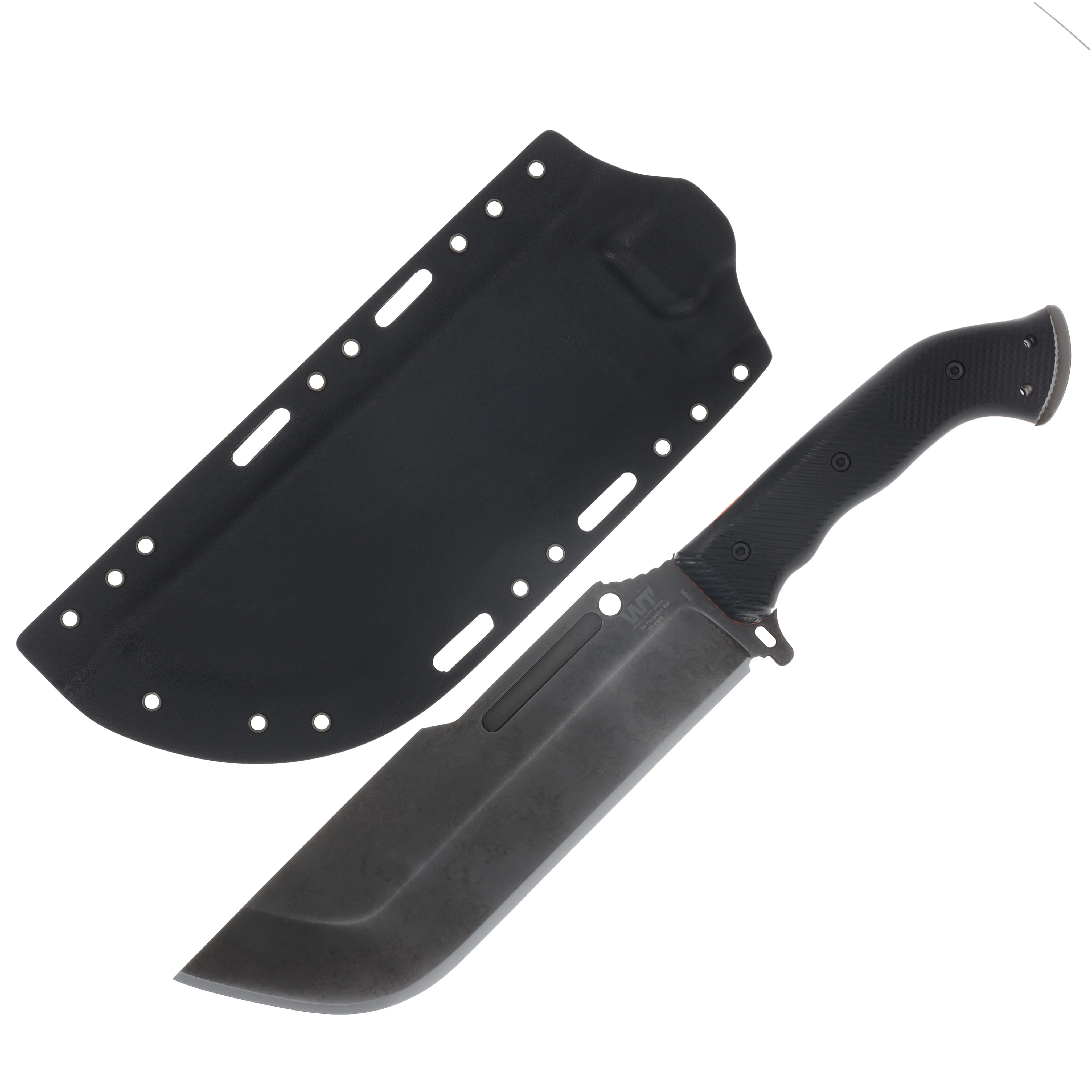 Work Tuff Gear Ares-Gen 2-NC Fixed Knife Blk Textured G-10 W/Orange Liner- APO SK85 Bld SK85-APOBG10B View 1