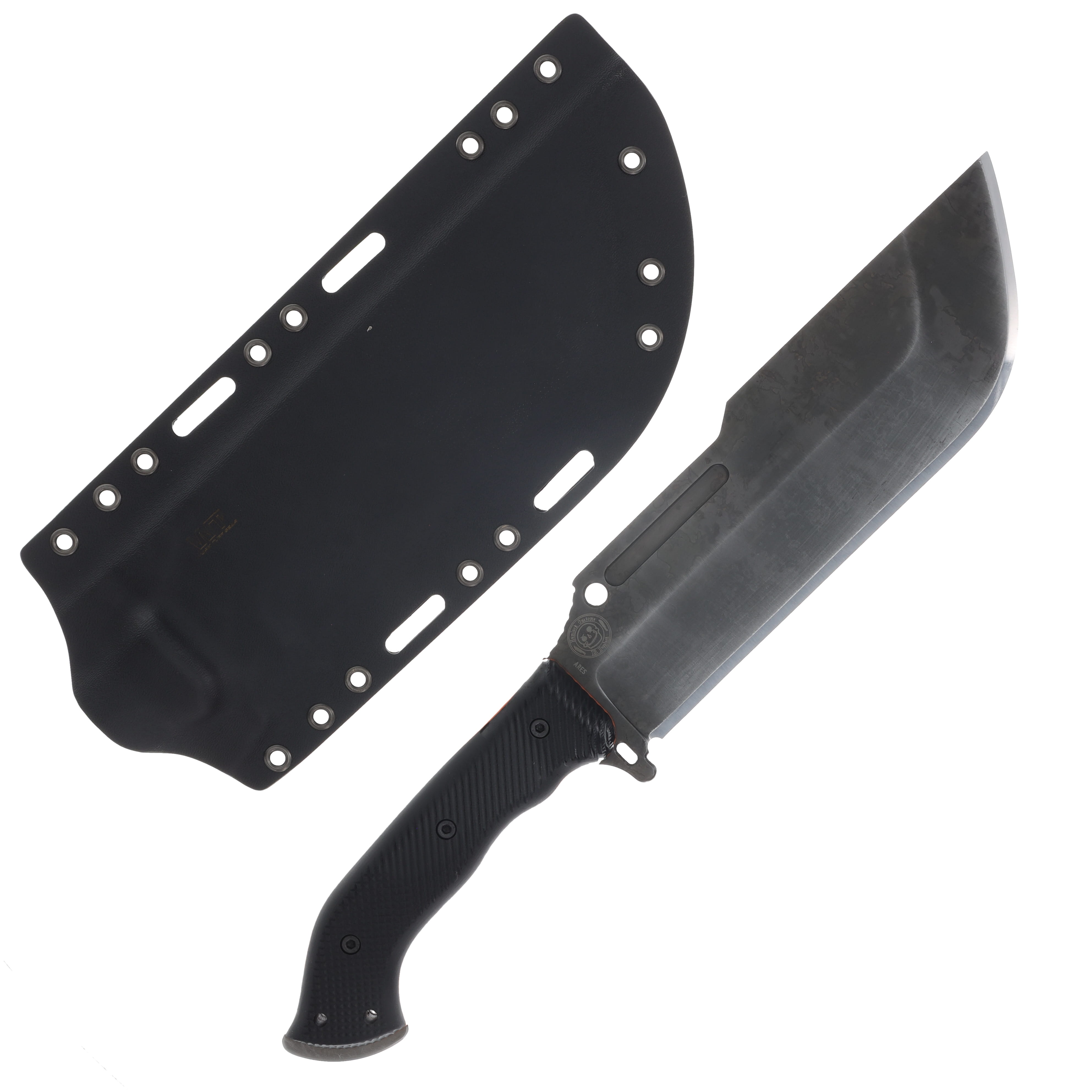 Work Tuff Gear Ares-Gen 2-NC Fixed Knife Blk Textured G-10 W/Orange Liner- APO SK85 Bld SK85-APOBG10B View 2