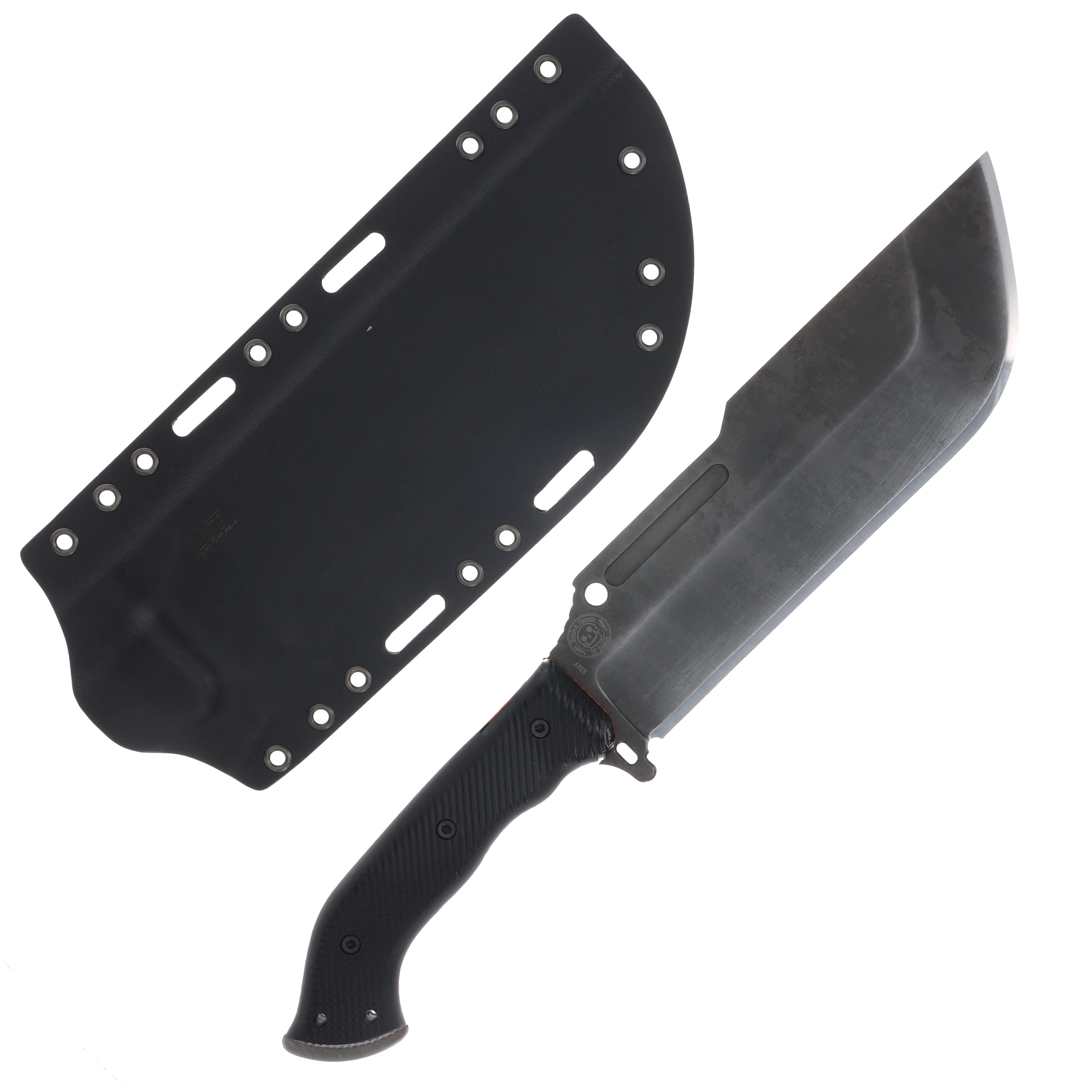 Work Tuff Gear Ares-Gen 2-NC Fixed Knife Blk Textured G-10 W/Orange Liner- APO SK85 Bld SK85-APOBG10B View 2