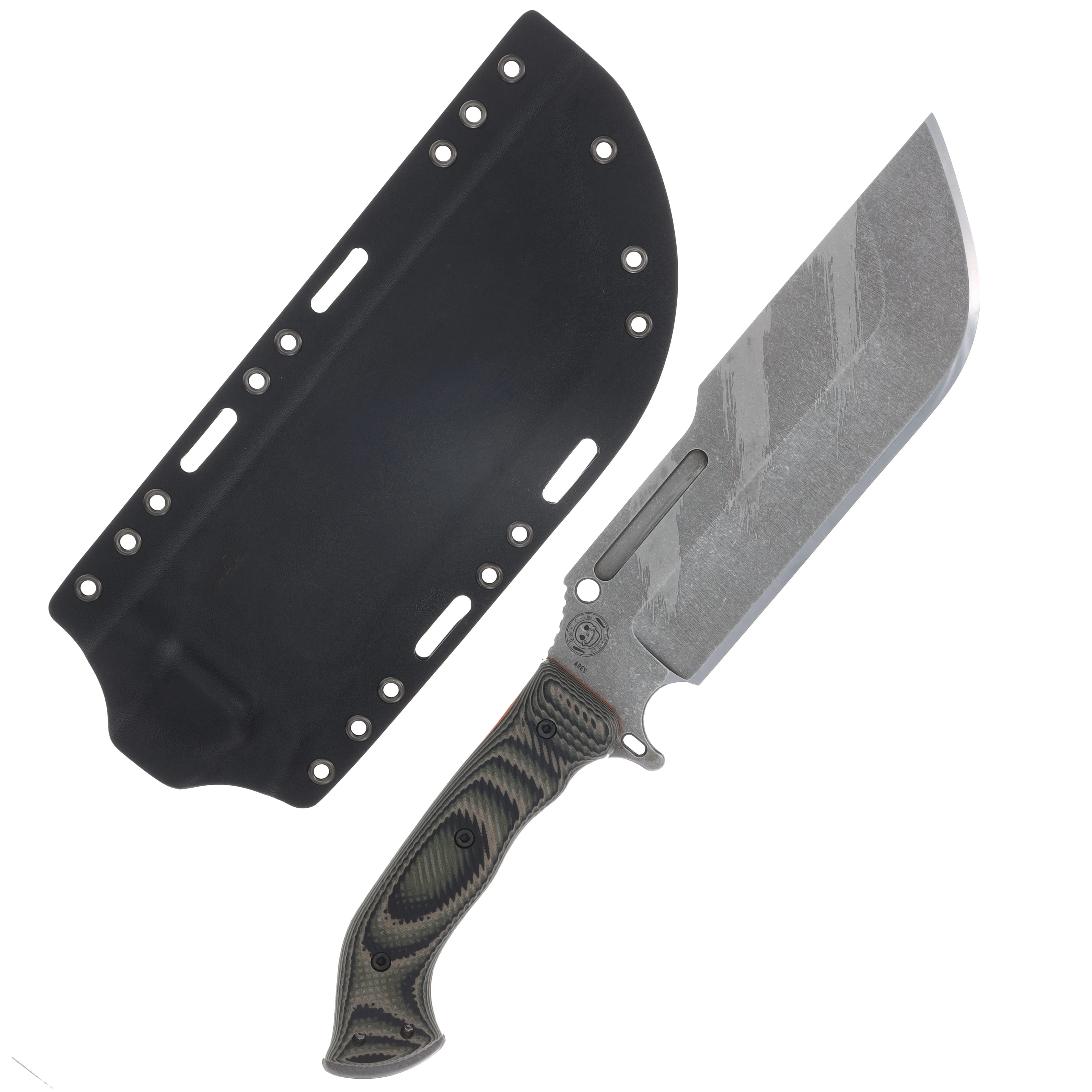Work Tuff Gear Ares-Gen 2-C Fixed Knife Jungle Camo Gator Grip-Tiger Stripe SK85 Bld. SK85-TSJCB View 2