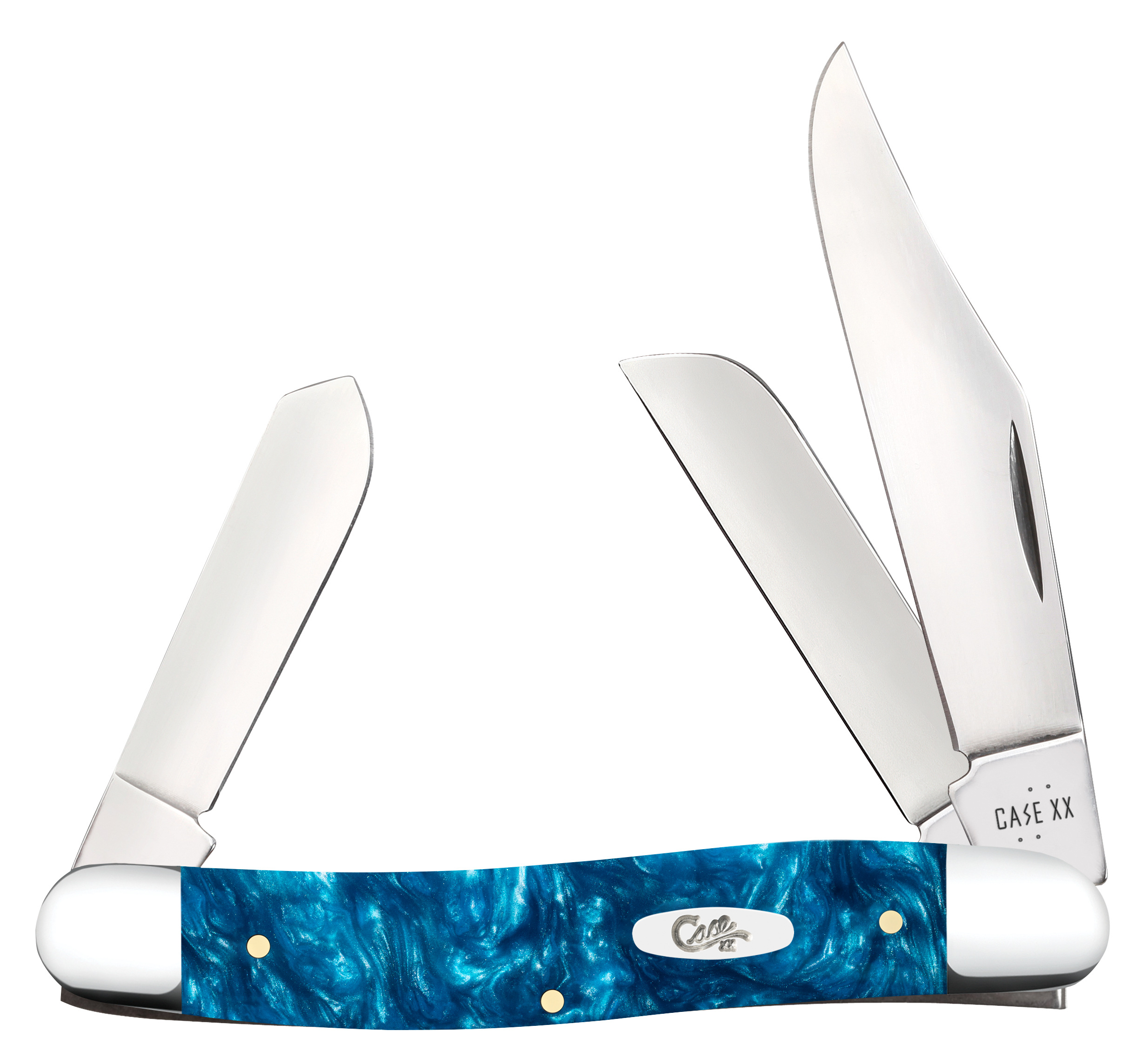 Case XX Teal Swirl Kirinite Small Stockman Folding Knife CA12291