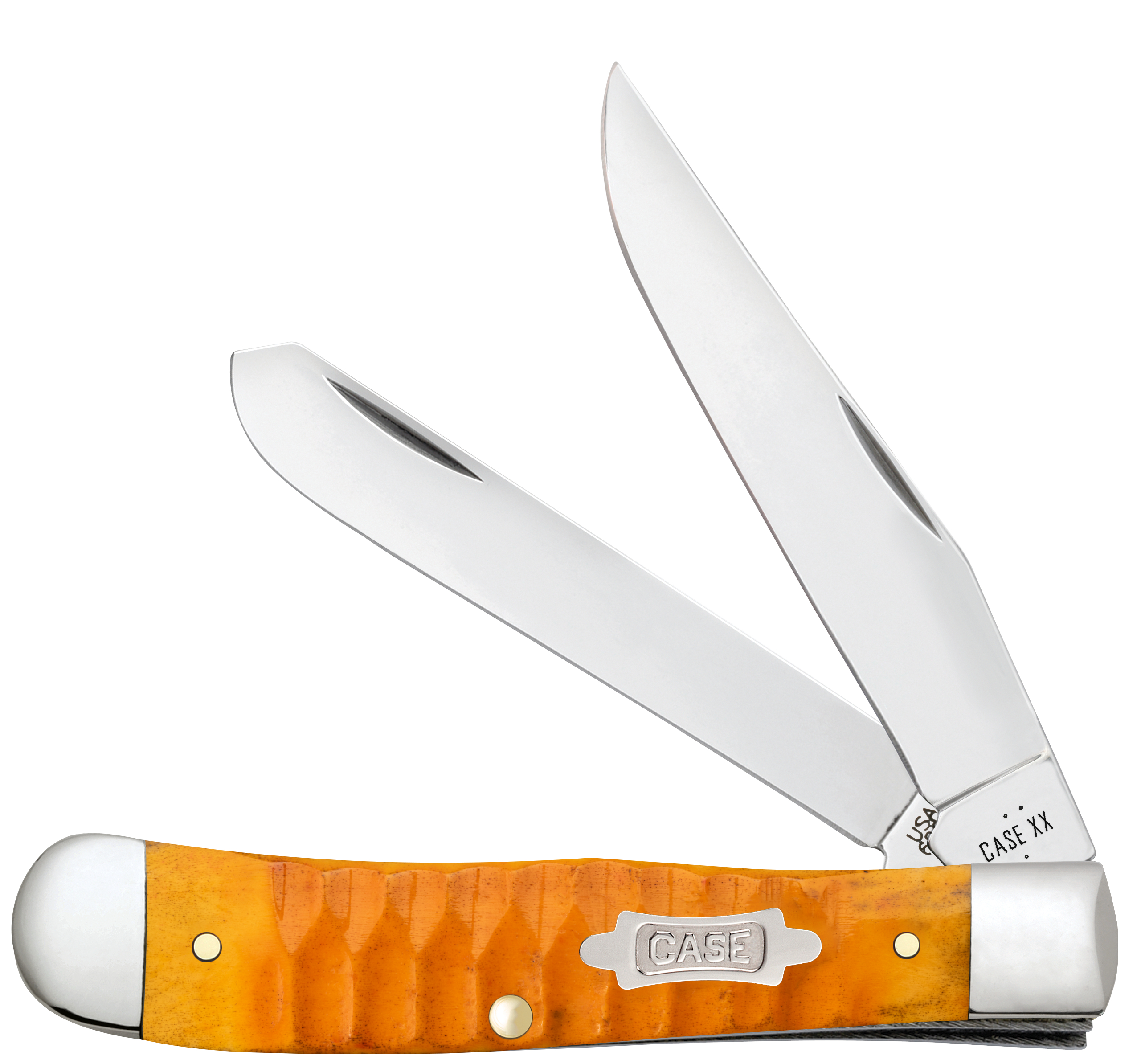 Case XX Carbon Steel Persimmon Orange Gator Jigged Bone Trapper Folding Knife CA38070 View 1