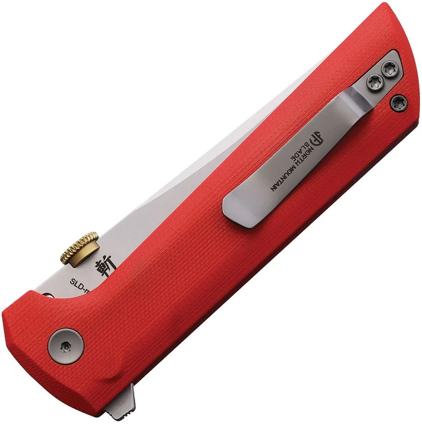 North Mountain Blade Chop 2 Button Lock Folder Red G10 Handle SLD Magic Tanto Bld 2406-RED View 2