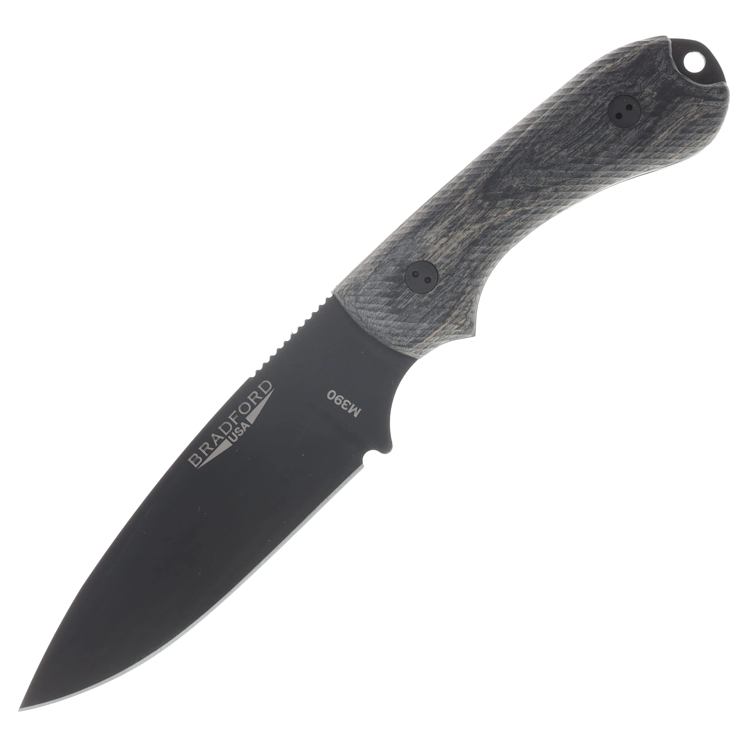Bradford Guardian3.2 Charcoal Libertywood M390 Black DLC Fixed Blade Knife BRAD3673 View 3