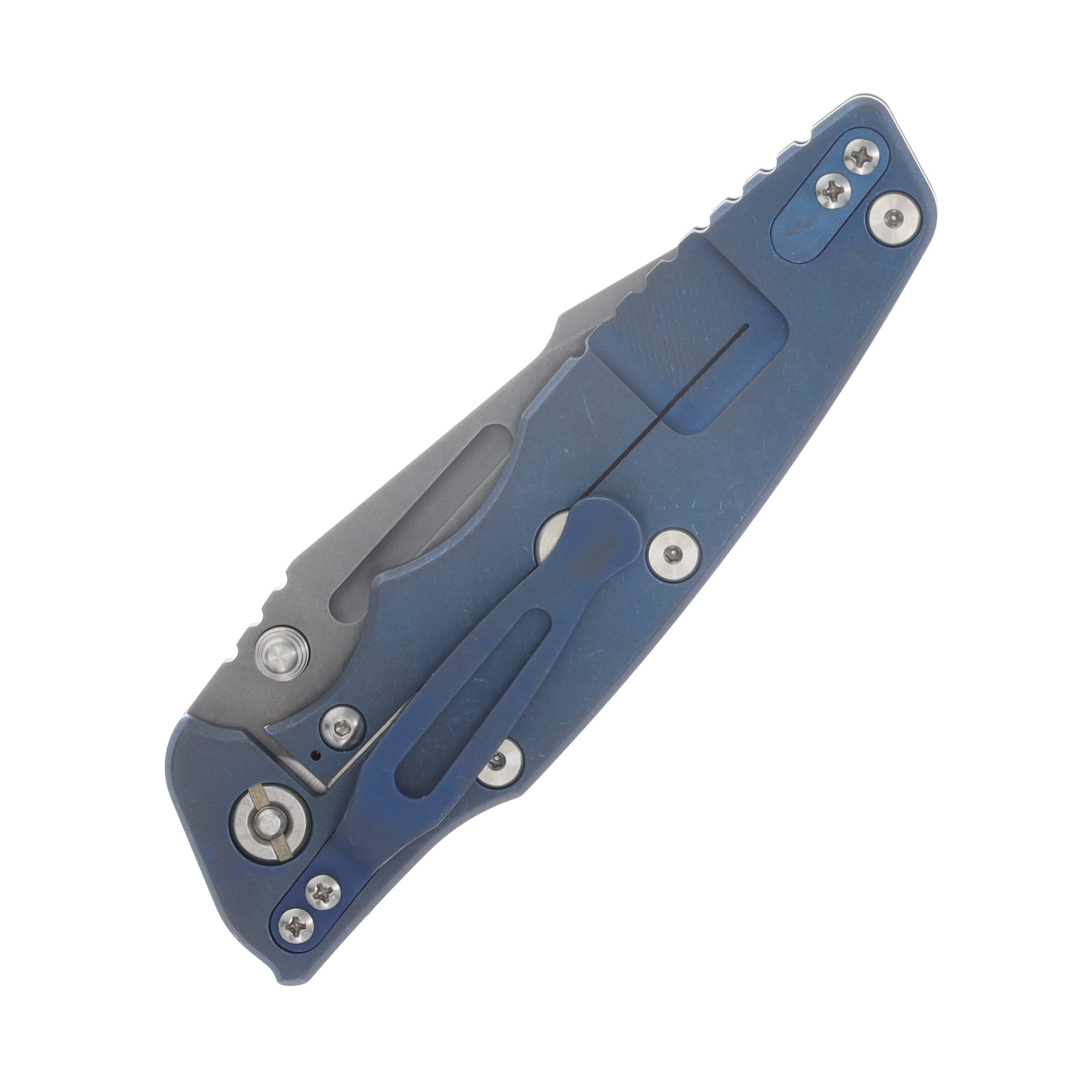 Hinderer Eklipse Skinny Fullered Magnacut Harpoon Spearpoint Non Flipper Folder Tri-way Battle Blue Black G10 KEK35SKNFHSPEBBLBK View 6