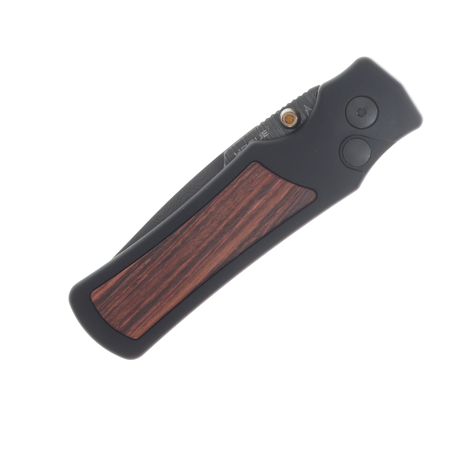 Hogue Saxum 2.8in Button Lock Folder Damascus-AL Frame Matte Blk Kingwood Insert HG24690-LIM View 5