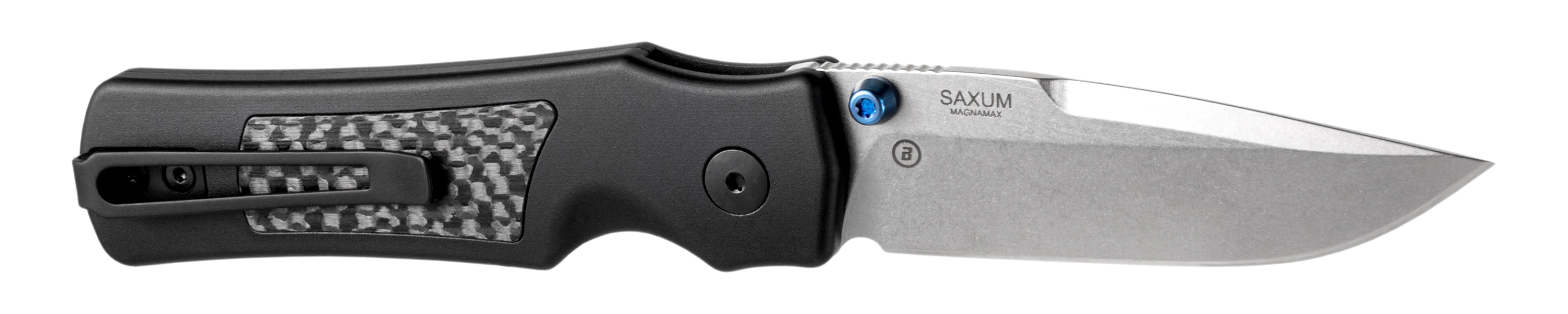 Hogue Saxum 2.8in Button Lock Folder Magnamax-AL Frame Matte Blk CF Insert HG24691-LIM View 2